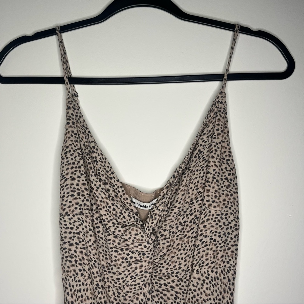 Abercrombie & Fitch Beige Spotted Midi Dress